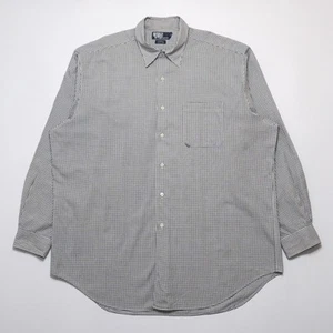 Ralph Lauren Mens Black Vintage Long Sleeve Plaid Cotton Shirt Size XXL - Picture 1 of 7