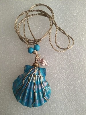 Collar Colgante Boho Almeja Concha 24" Ajustable Mujeres Joyería Vendedor de EE. UU. Regalo Foto 1 de 4