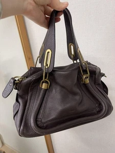 Borsa a mano Chloe tote borsetta pelle paraty marrone scuro autentica - Foto 1 di 24
