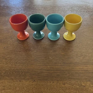 Harlequin Full Set 4 Egg Cup Vintage Great Condition Homer Laughlin Fiesta Rare - Picture 1 of 2