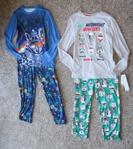 NWT Cat & Jack Pajama Lot Pj's Large 12/14 Loose Fit Poly Long Sleeve Pants - Picture 1 of 6