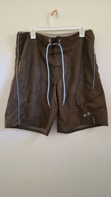Mossimo Boardshorts Mens 36 Brown Skulls Quik-Dri Flat Front Chino MTFU Vibe - Image 1 of 4