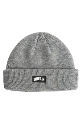 UNFAIR ATHLETICS Curved Patch Beanie Grey Melange