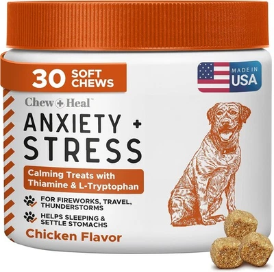 Dog Calming Treats with Melatonin - 30 Chicken-Flavored Chews for Relaxation - Image 1 of 4