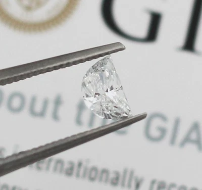 GIA Certified 0.49ct G/SI1 Laser Inscribed Half Moon Brilliant Cut Loose Diamond - Image 1 of 4