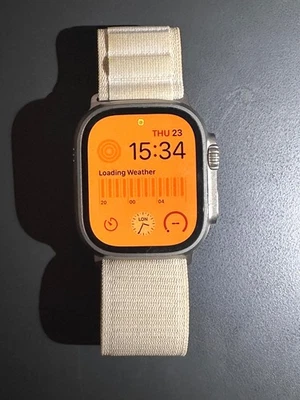 Apple Watch Ultra Cellular 49mm Titanium Case Starlight Alpine Loop VGC - Image 1 of 4