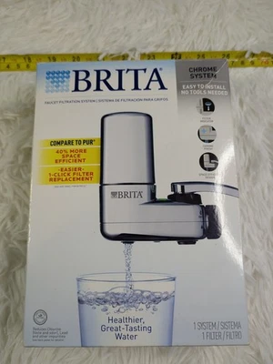 Brita Tap Faucet Mount 1 Liter Water Chrome Filter System Model # Saff-100 NOB - Image 1 of 4