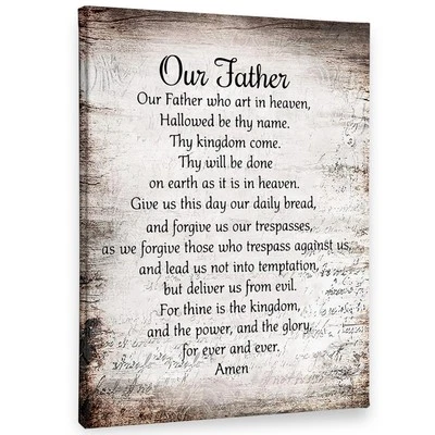 PHAMTE Christian Prayer Wall Art Decor, the Lord'S Prayer Framed Canvas 11X14