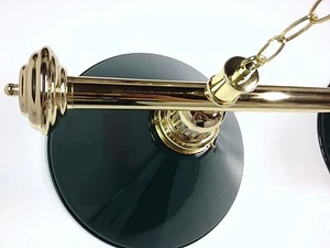 Large QUALITY Pool Snooker Billiard Table Light Brass with 4 x Green Shades - Picture 1 of 10