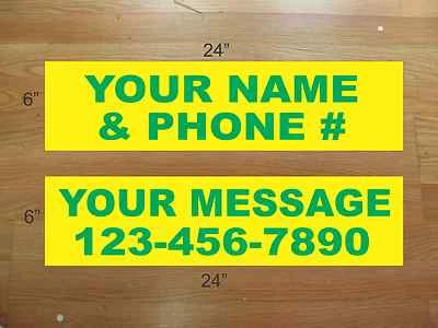 10 6"x24" Yellow & Green REAL ESTATE NAME RIDER SIGNS CUSTOM LOWEST PRICE NEW - Image 1 of 2