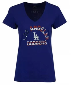 NWT LA Dodgers Women's Americana Tee S - Picture 1 of 7