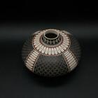 BLACK WHITE & RED ROUND POTTERY SIGNED BY MIRIHAM GALLEGOS E4406