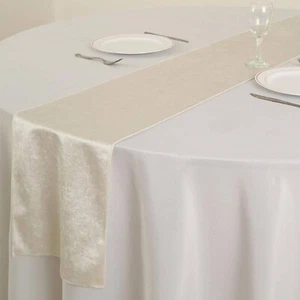 Corredores de mesa de terciopelo marfil, 30 cm x 271 cm 12" x 107" - Imagen 1 de 4