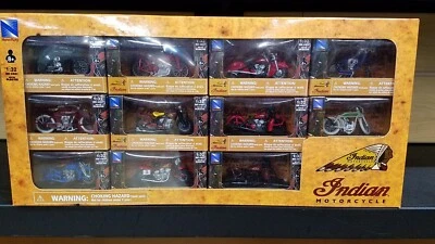 NIB New-Ray Indian motorcycle assorted 11 piece set 1:32 diecast model toy - Image 1 of 2