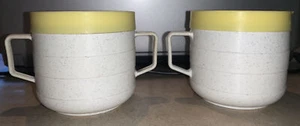 CORNISH THERM-O SPECKLED YELLOW CREAM & SUGAR PLASTIC - Picture 1 of 5