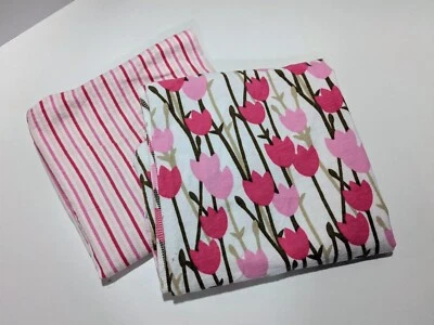 Set of (2) Dwell Studios for Target Baby Girl Receiving Blankets - Pink Tulips - Image 1 of 2