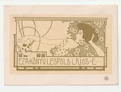 KALMAN VON ROZSNYAY: Exlibris Für Leopold Lajos-E., Schädel • 11.50€