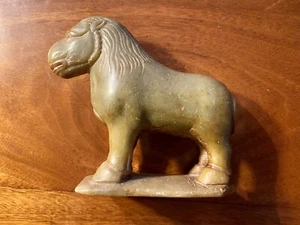 Chinese Green Jade Mythological Monster Hippopotamus Cow Lion Calligraphy weight - Picture 1 of 12