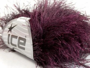 8-Skein Lot Long Eyelash Yarn bulky 8x50g Maroon - Picture 1 of 4