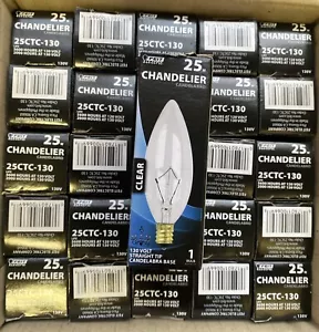 FEIT CHANDELIER 25 W Clear Straight Tip Candelabra Base (25 Pack) - Picture 1 of 3