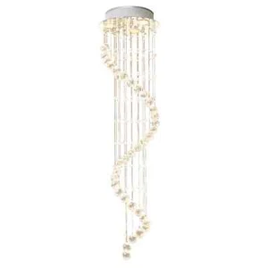 HOMCOM Modern Crystal Droplet Ceiling Light Stainless Steel Bedroom Hallway - Picture 1 of 11