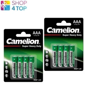 8 Camelion Aaa Batteries R03P Super Heavy Duty Long Life 1.5V 4Bl NEW - Picture 1 of 1