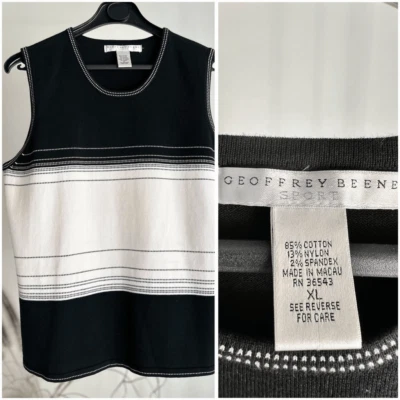 Top deportivo a rayas tejido Geoffrey Beene XL Foto 1 de 2