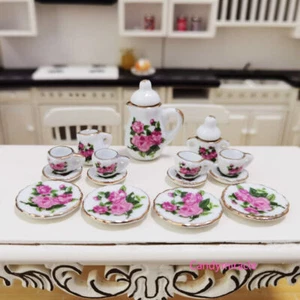 15 Stück Maßstab 1:12 Puppenhaus Miniatur Porzellan Kaffeetassen Geschirr Küche - Bild 1 von 3