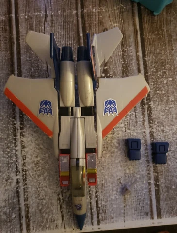 1984 STARSCREAM Transformers Pre Rub G1 Vintage Takara Jet Plane Near Complete Cover