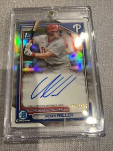 2024 1st Bowman - Chrome Prospect Autographs Refractor #/499 Aidan Miller - Picture 1 of 7