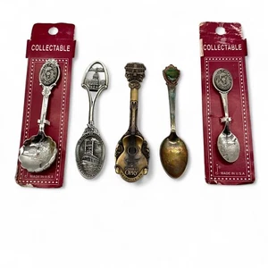 Collectible Spoon Lot 5 Pieces Vintage Souvenir State Spoons Tennessee Virginia - Picture 1 of 6