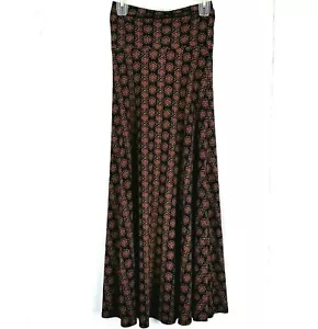 LulaRoe Maxi Gonna Donna Taglia XXS Stampa Geometrica Marrone Nero Vino Rosso - Foto 1 di 10