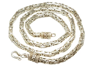 Sterling Silver Byzantine Necklace - Unique design - 20 Inches Long - .925 - Picture 1 of 4