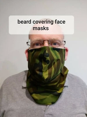 Camouflage beard covering face mask. Long beard covers with additional backstrap - Image 1 of 3