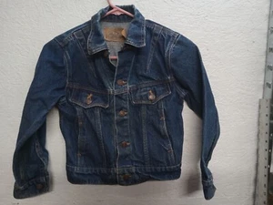 vtg DENIM BLUE JEAN JACKET JC PENNY'S PLAIN POCKETS sz gently worn 1970s ?? - Picture 1 of 4