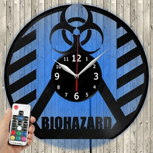 LED Clock Biohazard LED Light Vinyl Record Wall Clock LED Wall Clock 2210 - Picture 1 of 12