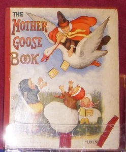 The Mother Goose Book 1923 Nursery Rhymes Vintage Linenette - Picture 1 of 9
