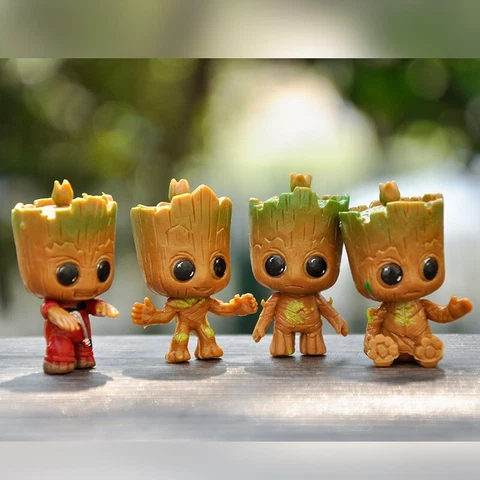 4PCS Guardians of  Galaxy Vol.2 Baby Groot PVC Action Figure Toy Car Decor Gift Cover