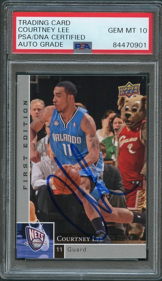 2009 Upper Deck #141 Courtney Lee Signed Card AUTO 10 PSA Slabbed New Jersey Net - Image 1 of 2