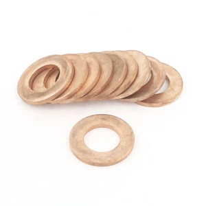 A● 10Pcs 13x 23x 2mm Gasket Spacer Tightening Fastener Copper Flat Washer - Foto 1 di 1