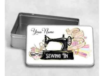 Personalised Sewing Tin, Sewing Gift For Her, Sewing Box, Pins And Needles Tin - Image 1 of 2