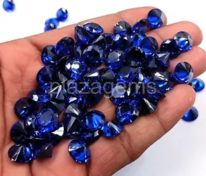 Zafiro azul natural de forma redonda 5 piezas gemas sueltas certificadas tamaño 10 x 10 mm 25N - Imagen 1 de 9