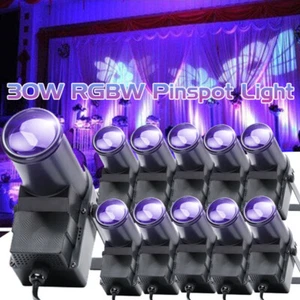 10pc RGBW Pin Spot Light LED Beam Stage Light DMX Show Party Disco DJ Lighting - Picture 1 of 17