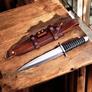 13" Handmade D2 Steel Blade Viking Blood-Axe Battle-Ready Dagger Knife | Camping - Picture 1 of 6