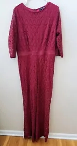 Ashley Stewart Dress Womens Size 16 Red Stretch Formal Dinner Diamond - Picture 1 of 5