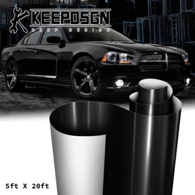 For Dodge Car Paint Protection Vinyl Wrap Film Sticker Decal Sheet Roll Gloss BK Foto 1 de 4
