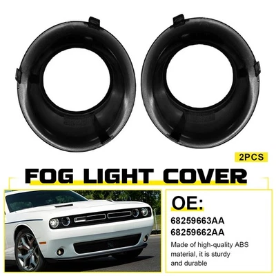 Fog Light Bezel Cover Set For 2015-2022 Dodge Challenger Front Left Right Side - Image 1 of 4