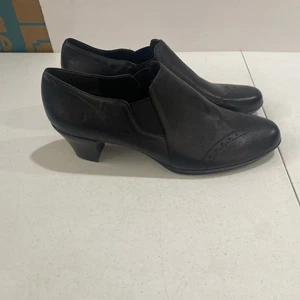 Munro American Damenschuhe 12 M Freizeit Slipper Blockabsatz Loafer schwarz Leder - Bild 1 von 17