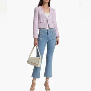 10 Crosby Derek Lam Iconic Sailor Crop & Flare High Rise Denim Women's 28 NWT - Picture 1 of 12