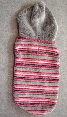 TOP PAW M Striped Soft Fleece Pet Hoodie DOG COAT Sweater Polyester 13.5" Long - Image 1 of 4